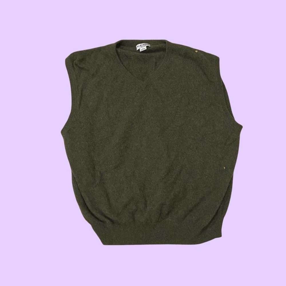 Vintage W.H. Belk Green Knit Cashmere Vest 🔥